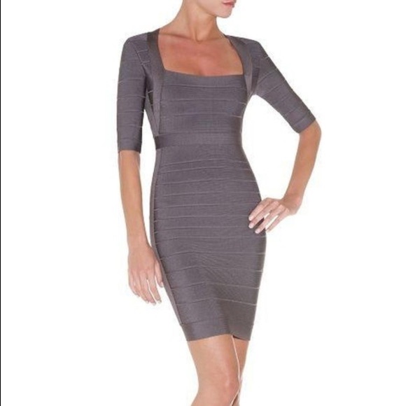 Herv Lger Gray Medina Dress
